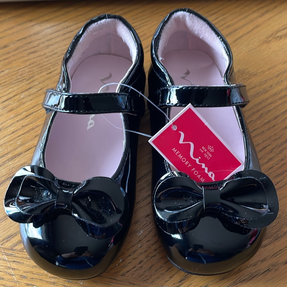 Nina Toddler Girls Decorative Bow Krista Dress Shoes Size 7 Excellent LIKE NEW - Picture 1 of 10